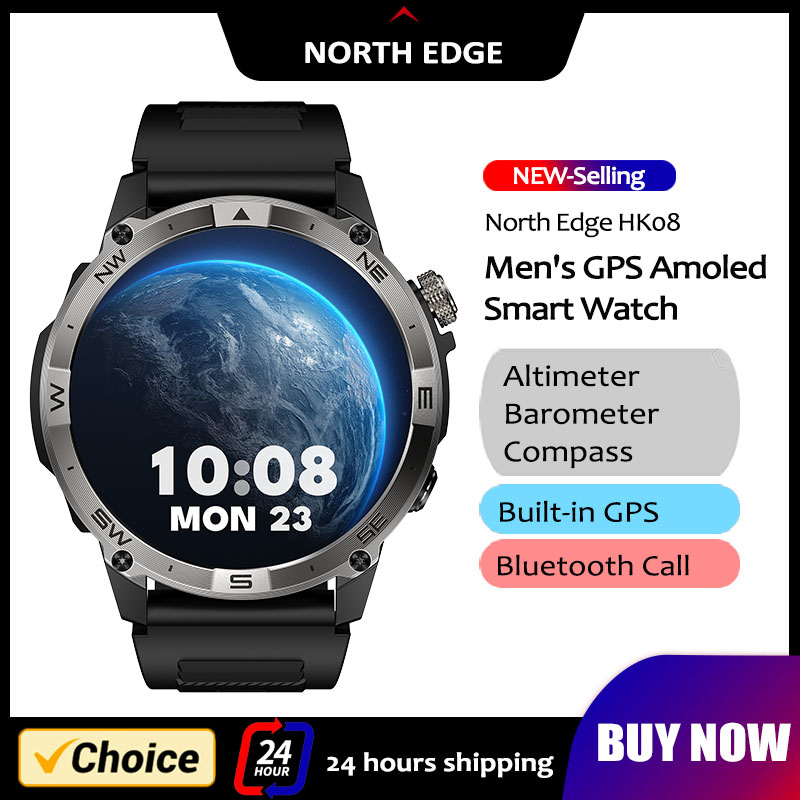 Smartwatch Watches For Men With Gps - NORTH EDGE GPS-Sport-Smartwatch, 1,43 Zoll Amoled-Display,