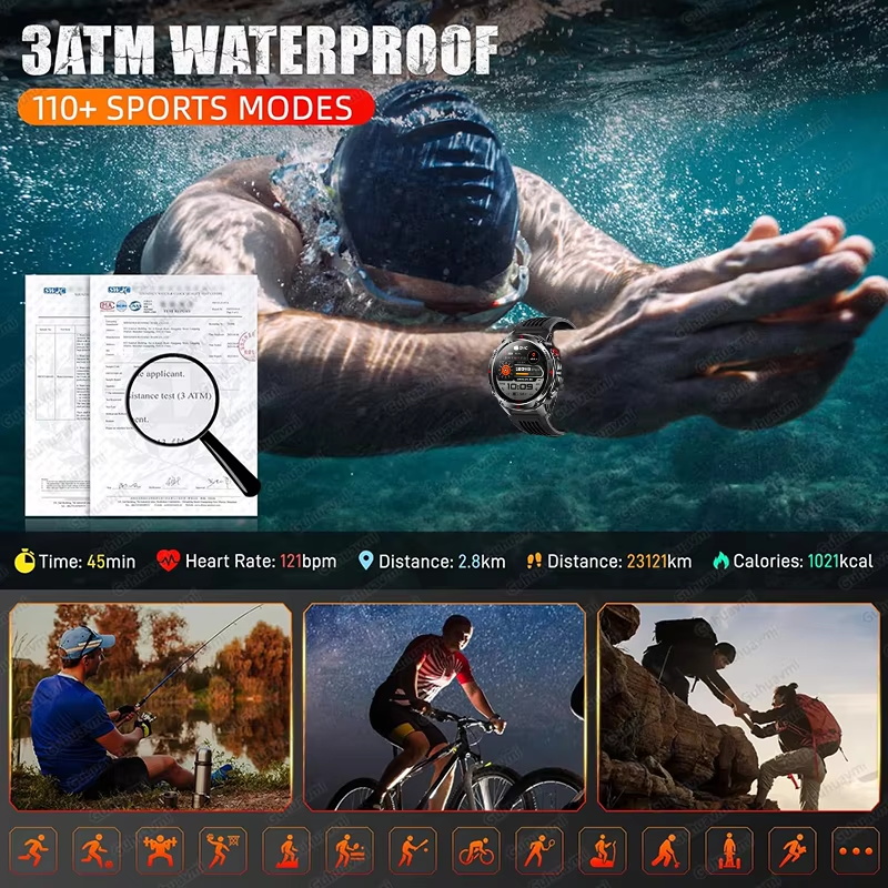 Militärische 540mAh GPS Smartw – Smartwatch Watches For Men With Gps Bewertung und Preis